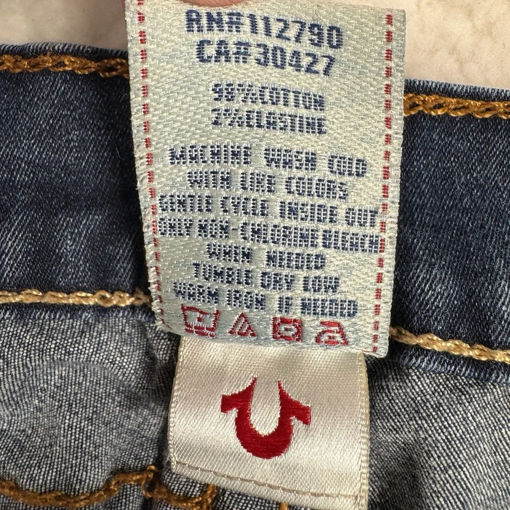 True Religion‎ Jeans Women 29 Casey Skinny Stretch Dark Wash USA Made Blue Denim